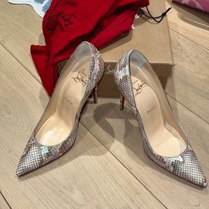 New Christian Louboutin so Kate iridescent python 36 100mm